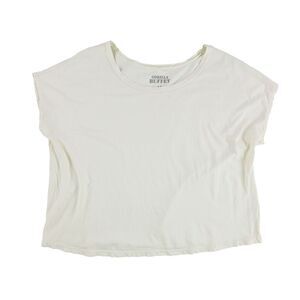 Gorilla Buffet Womens Solid Basic T-Shirt, Off-White, NWT